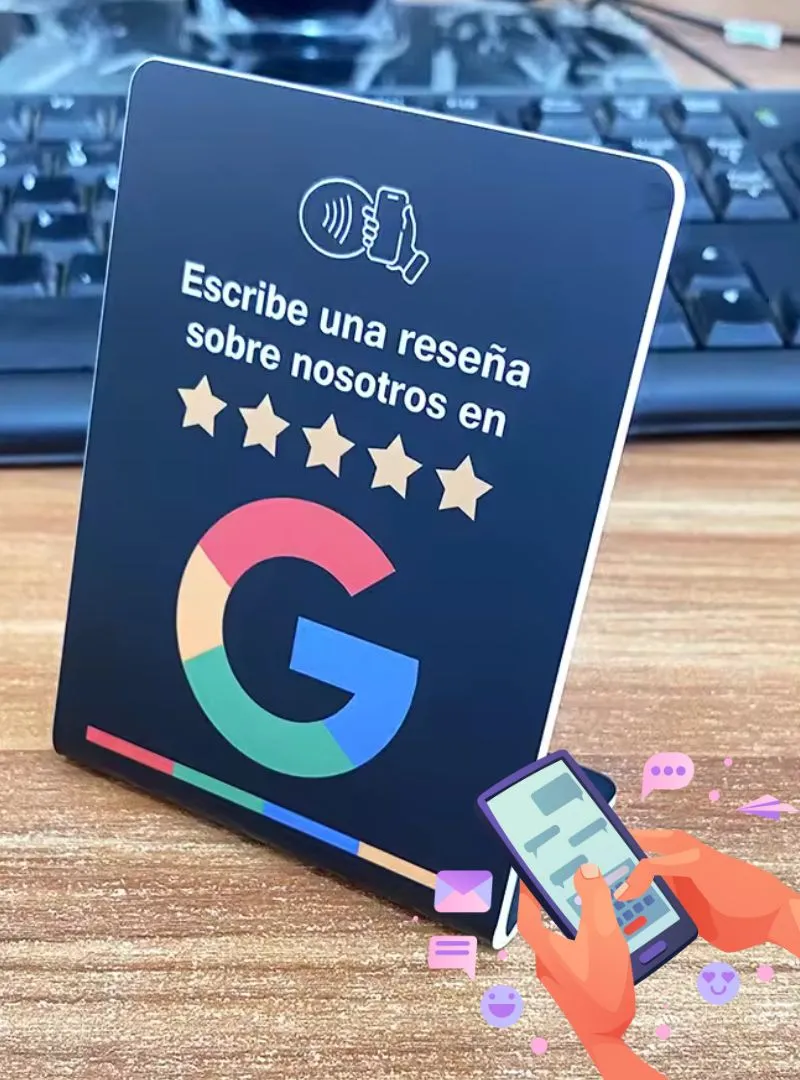 comprar expositor reseñas google NFC dejar reseñas con nfc
